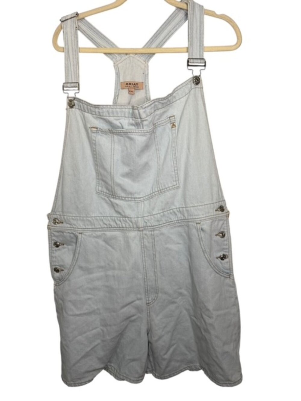 Ariat Overalls Women's XXL R.E.A.L. Denim Light Wash Short Shortalls
